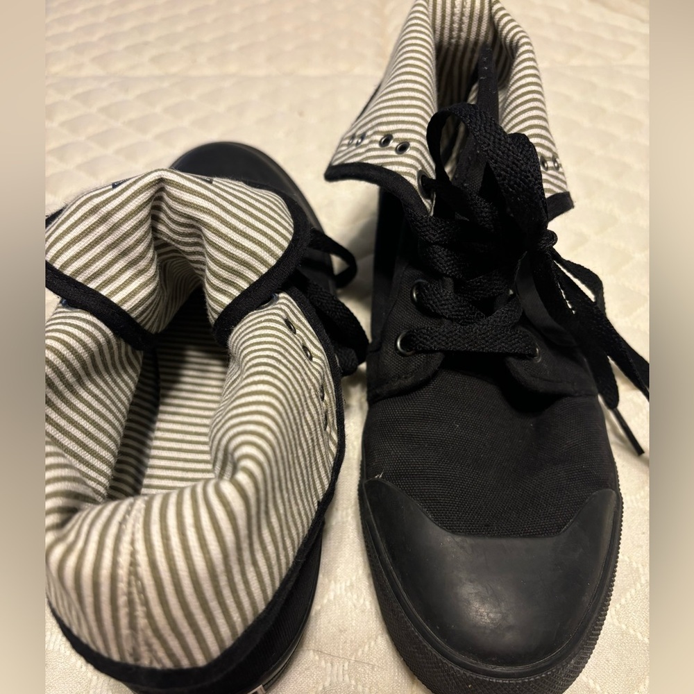 BANGS Shoes High Top Unisex Canvas‎ black Men's 4 Women’s 5.5 UNISEX